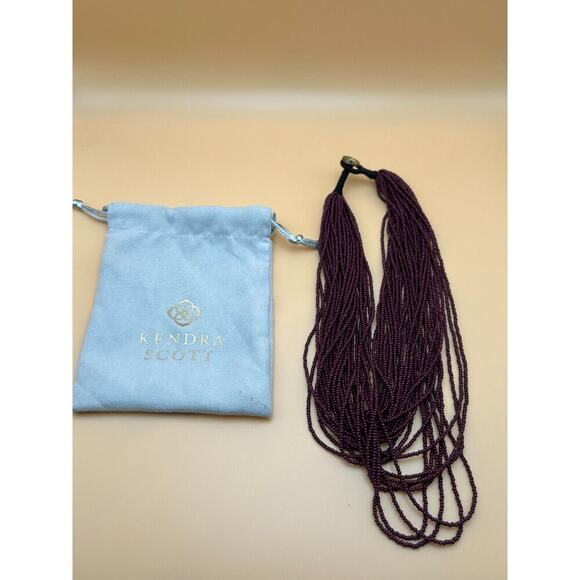 Multi Strand Beaded Necklace - Maroon - Picture 3 of 3